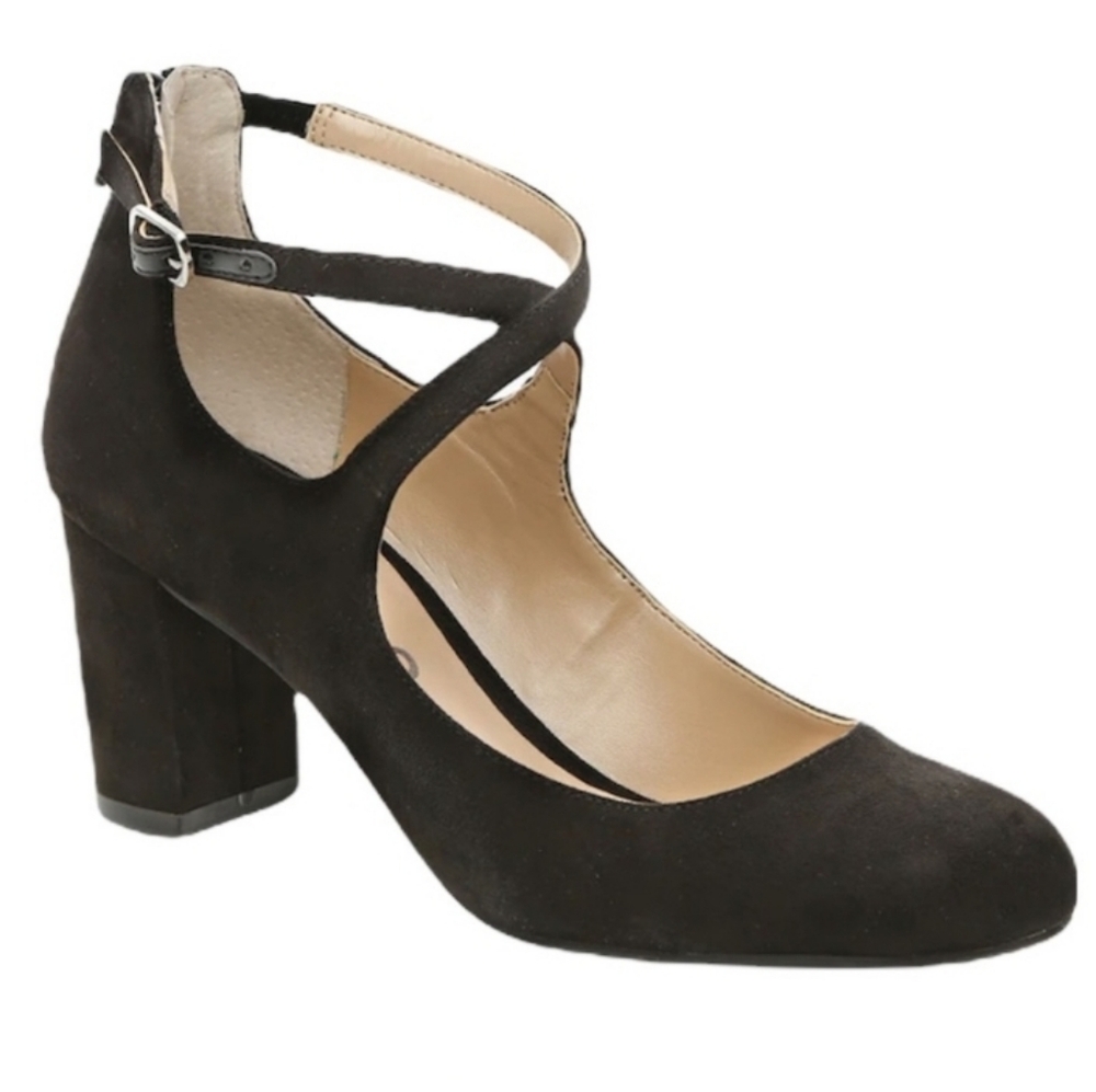 Unisa Caydenn Black Velvet Strappy Heels Size 8